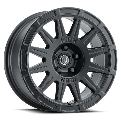 15x7 Icon Alloys Ricochet Satin Black Wheel 5x100 (15mm)