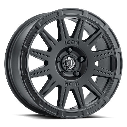 17x8 Icon Alloys Ricochet Satin Black Wheel 5x100 (38mm)