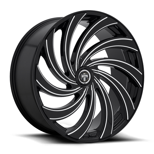 24x9 S239 Dub Delish Gloss Black & Milled Wheel 5x4.5/5x4.75 (1mm)
