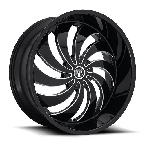 24x10 S242 Dub Cojones Gloss Black & Milled Wheel 5x4.75/5x5 (5mm)