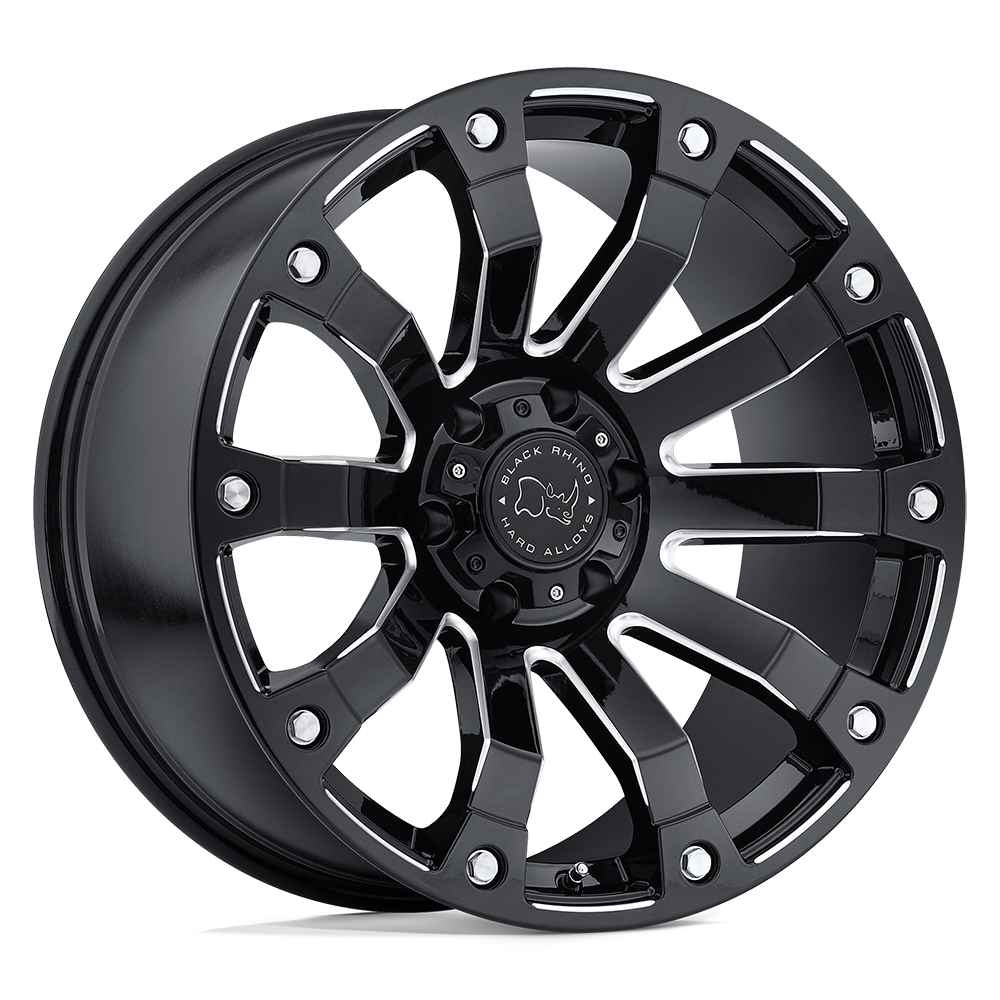 18x9 Black Rhino SELKIRK GLOSS BLACK MILLED Wheel 6x135 (12mm)