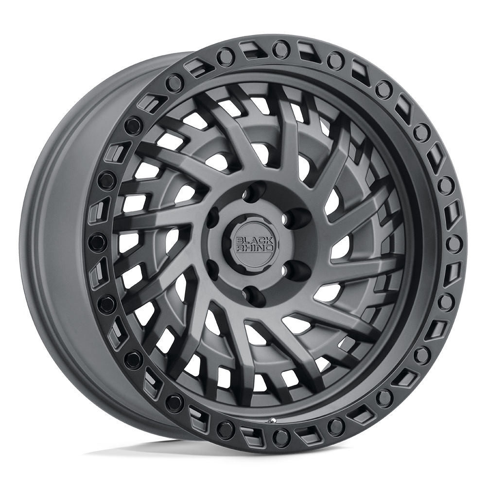 17x9 Black Rhino SHREDDER MATTE GUNMETAL W/ BLACK RING Wheel 5x5 (-18mm)