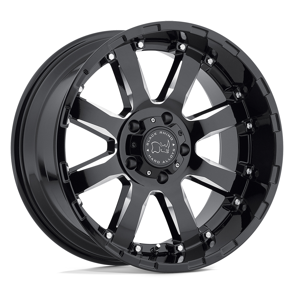 20x10 Black Rhino SIERRA GLOSS BLACK W/ MILLED SPOKES Wheel 6x135 (0mm)