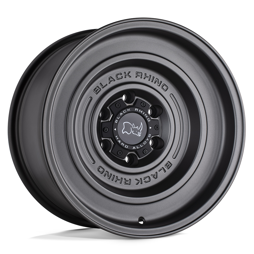 17x9.5 Black Rhino SOLID MATTE GUN BLACK Wheel 6x5.5 (-12mm)
