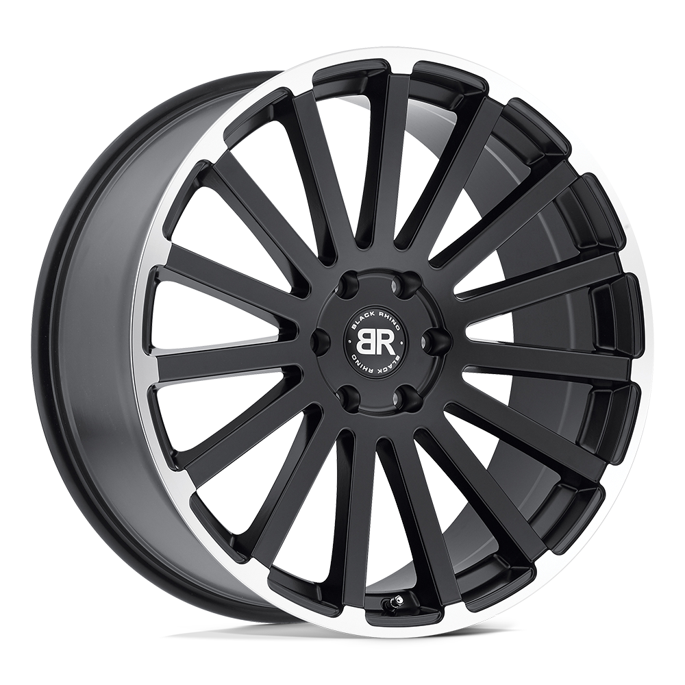 22x9.5 Black Rhino SPEAR MATTE BLACK W/ MATTE MACHINED EDGE Wheel 6x135 (30mm)