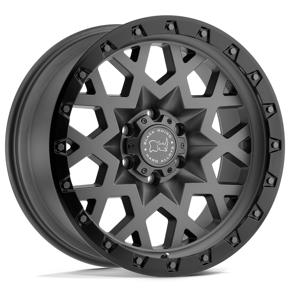 20x9.5 Black Rhino SPROCKET MATTE GUNMETAL W/ BLACK RING Wheel 5x5.5 (0mm)