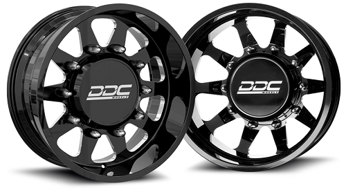24x10 DDC Ten Black 11-UP GM FORGED SUPER SINGLE DUALLY Wheels 8x210 Set of 6