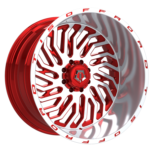 22x12 TIS 561MRL Gloss Red Machined Face w/Lip Logo Wheel 8x180 (-44mm)