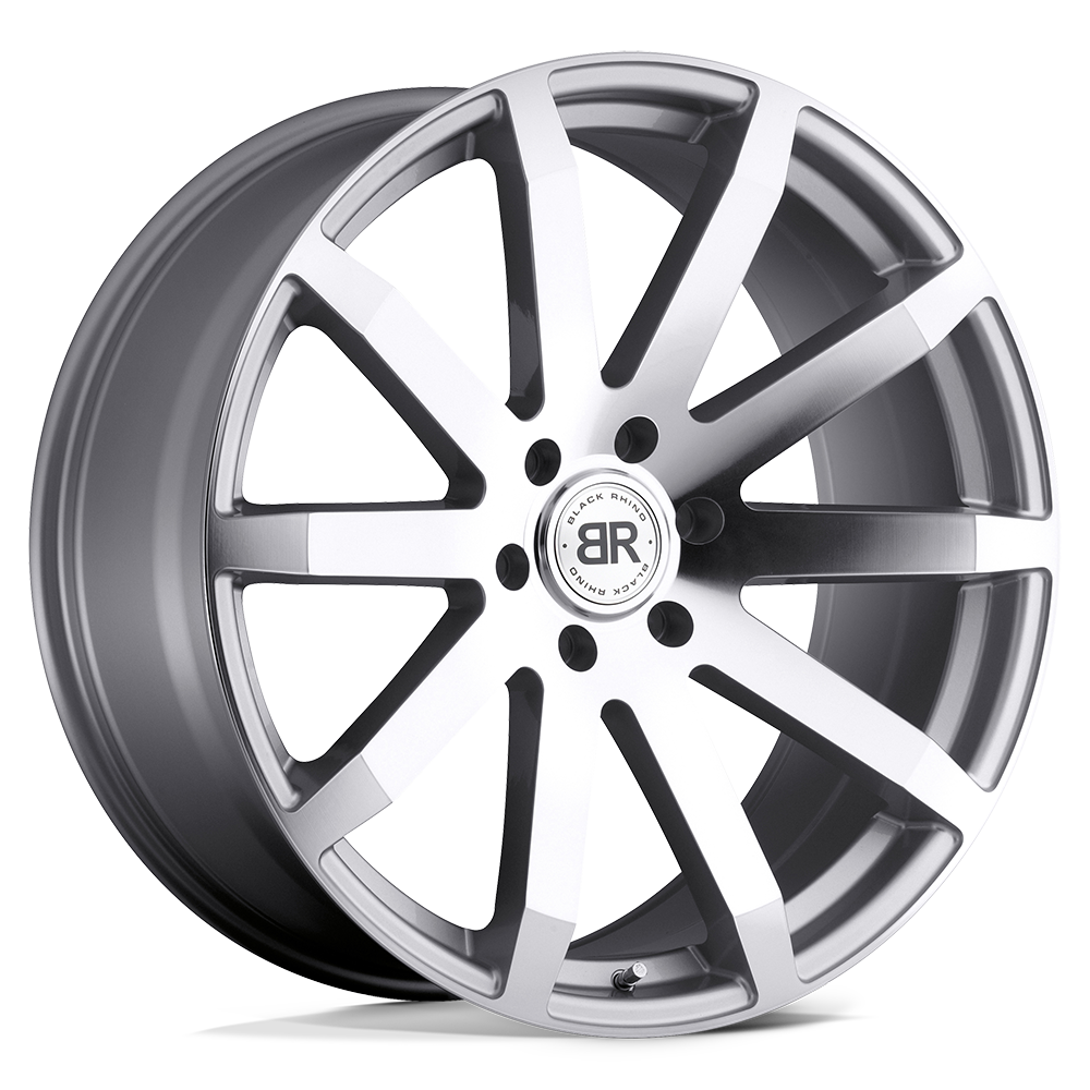 20x9 Black Rhino TRAVERSE SILVER W/ MACHINE-CUT FACE Wheel 6x5.5 (15mm)