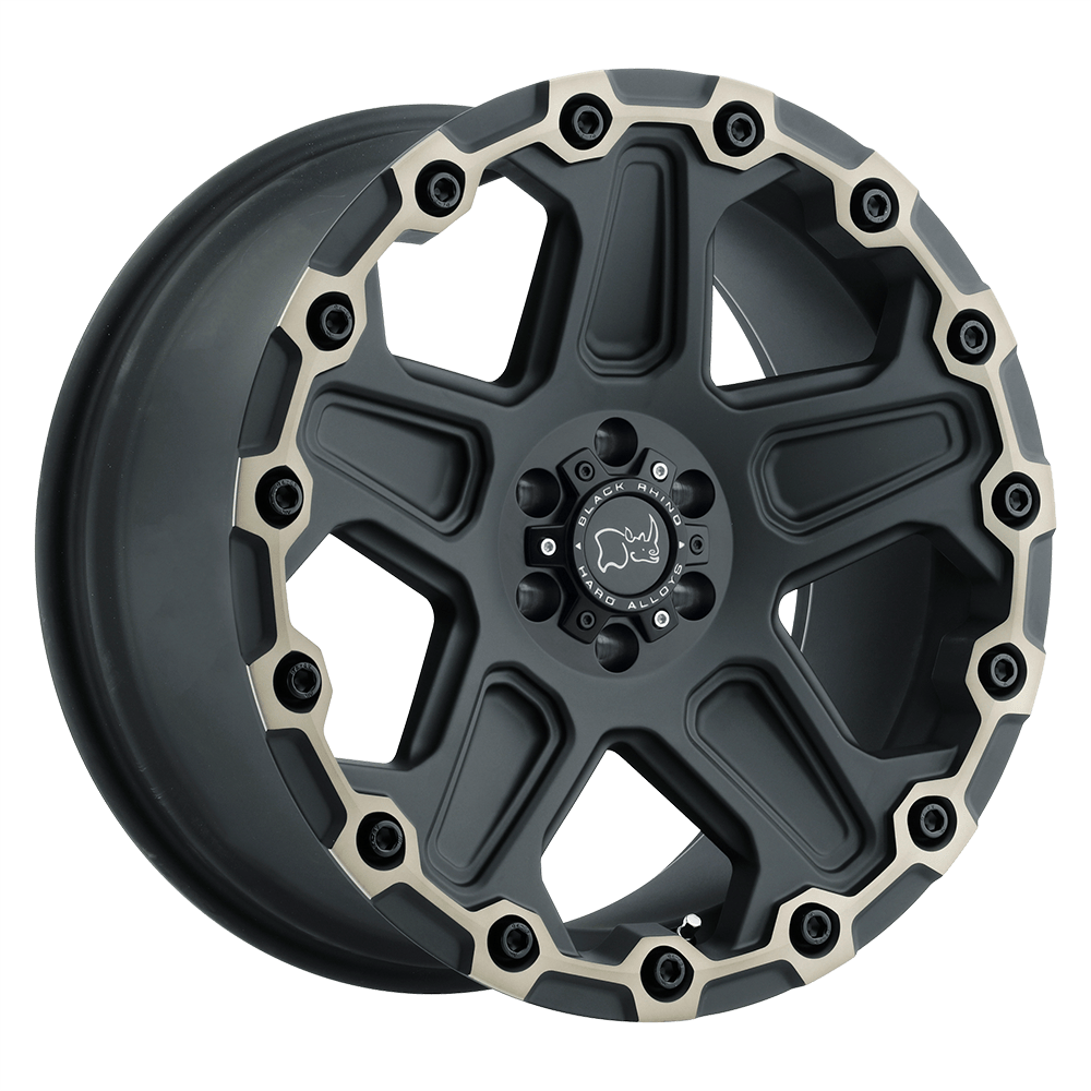 20x9.5 Black Rhino COG MATTE BLK W/ MACH FACE & DK TINT Wheel 5x5 (-18mm)