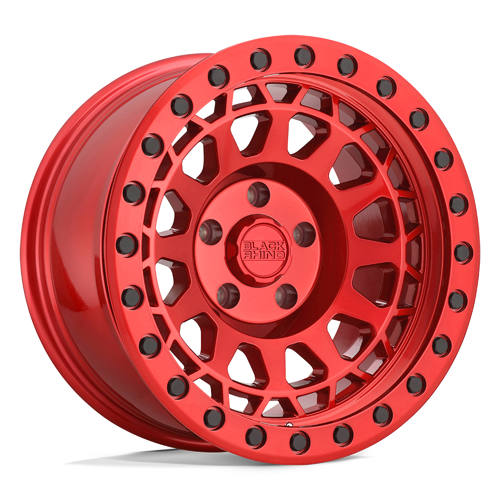 18x9.5 Black Rhino PRIMM CANDY RED W/ BLACK BOLTS Wheel 5x5 (-18mm)