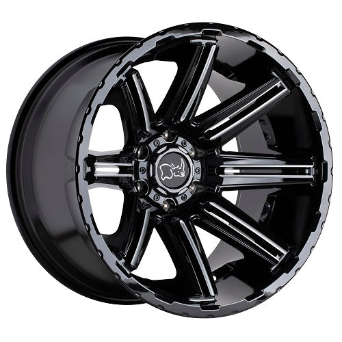 20x12 Black Rhino RAMPAGE Gloss Black W/Milled Spokes Wheel 6x135 (-44mm)