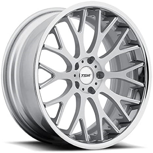 19x10.5 TSW AMAROO SILV W/ BRUSH FACE & CHROME STAINLESS LIP Wheel 5x4.5 (27mm)