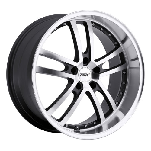 19x8 TSW CADWELL GUNMETAL MIRROR CUT FACE/LIP Wheel 5x112 (45mm)
