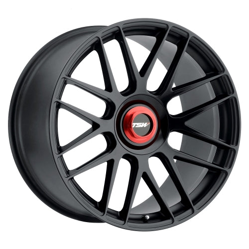 19x9.5 TSW HOCKENHEIM-T DOUBLE BLACK W/ BALL MILLED SPOKE Wheel 5x120 (40mm)