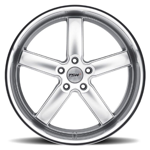 17x8 TSW STOWE HYPER SILVER W/ MIRROR CUT LIP Wheel 5x112 (45mm)