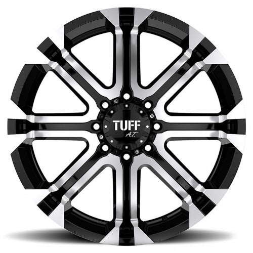 20x9 Tuff T-13 GLOSS BLACK W/ MACHINED FACE Wheel 6x5.5 (13mm)