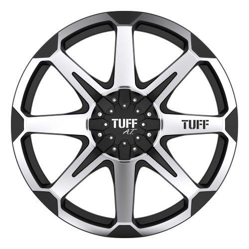 18x9 Tuff T01 SILVER W/ BRUSHED SILVER FACE Wheel 6x5.5 (-13mm)