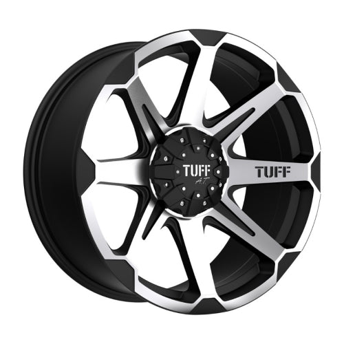 17x9 Tuff T05 FLAT BLACK W/ MACHINED FACE Wheel 5x135/5x5.5 (10mm)