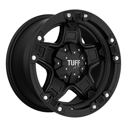 20x12 Tuff T10 MATTE BLACK W/ CHROME ACCENTS Wheel 8x170 (-45mm)