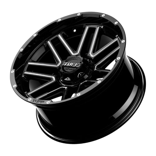 20x9 Tuff T17 SATIN BLACK W/ MACHINED FACE Wheel 6x4.5 (15mm)