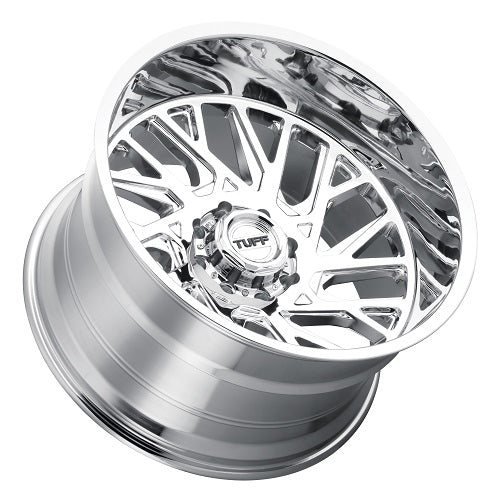 24x14 Tuff T4B Chrome DIRECTIONAL Right Wheel 8X6.5 (-72mm)