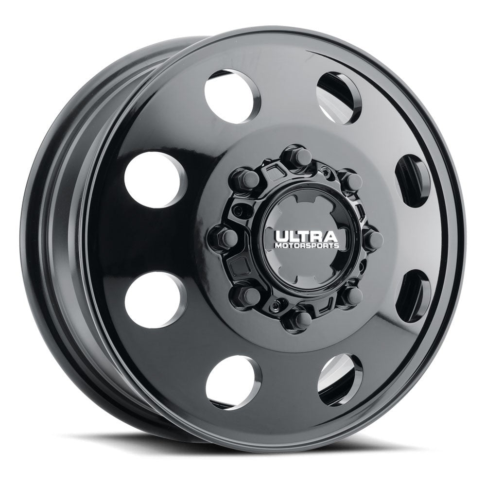 17x6.5 Ultra 002FBK Modular Gloss Black DUALLY FRONT Wheel 8x210 (129mm)