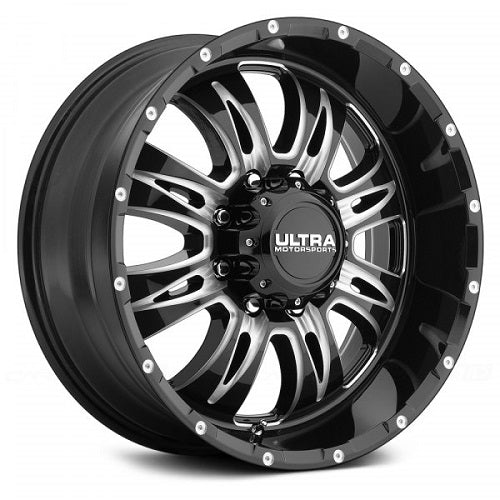 20x12 Ultra 249BM Predator II Gloss Black & Milled Wheel 6x5.5 (-44mm)