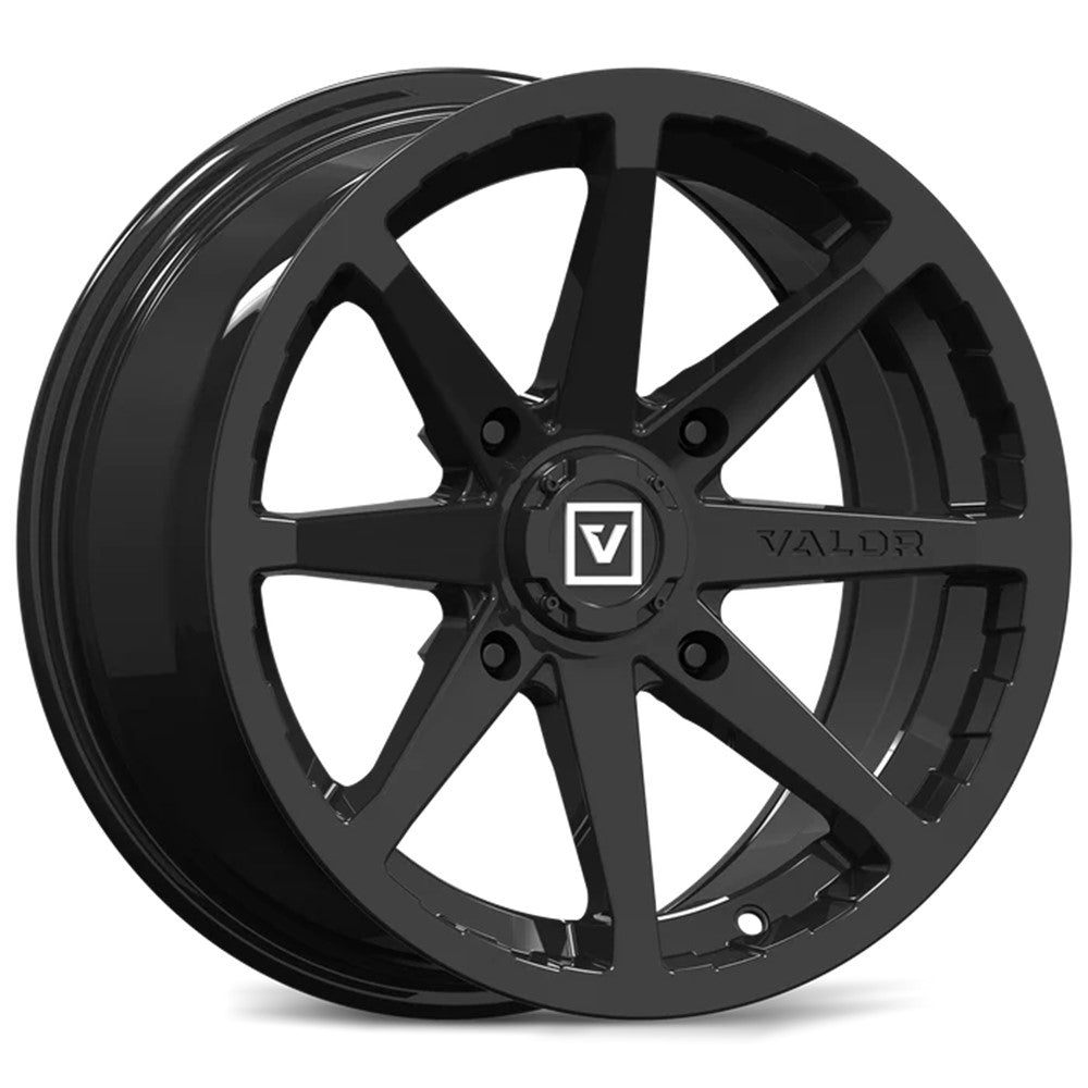 15x7 Valor Offroad V01 Full Painted Gloss Black UTV Wheel 4x156 (15mm)