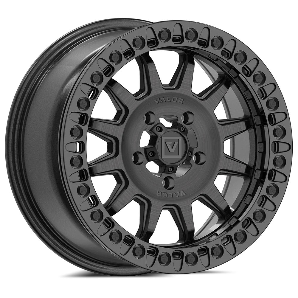 15x7 Valor Offroad V09 Brushed Charcoal UTV BEADLOCK Wheel 5x4.5 (40mm)
