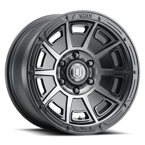 17x8.5 Icon Alloys Victory Smoked Satin Black Wheel 5x4.5 (0mm)