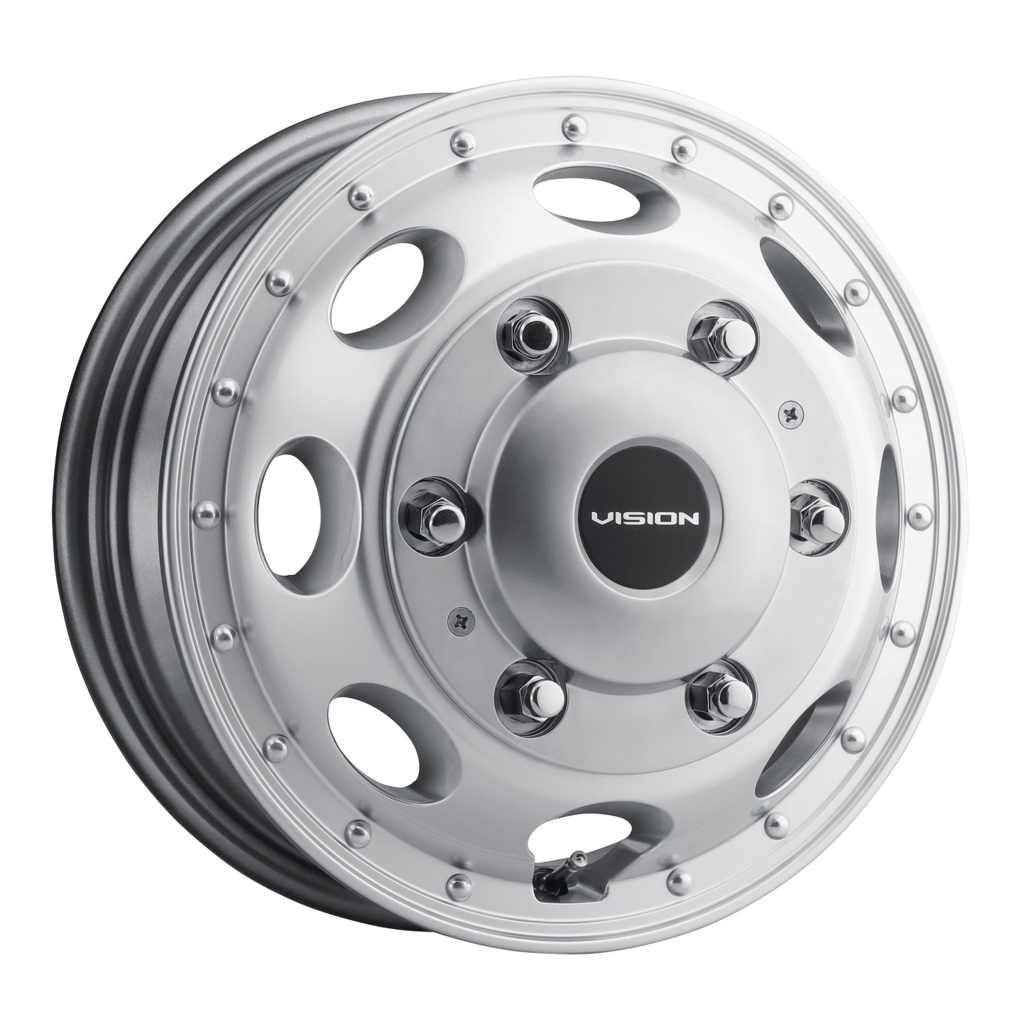 16x5.5 Vision 181 Hauler Dually Front Hyper Silver Wheel 6x205 (120mm)