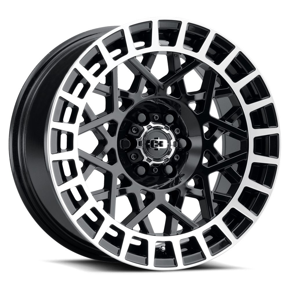 18x8.5 Vision 349 Savage Gloss Black Machined Lip Wheel 6x4.5 (12mm)