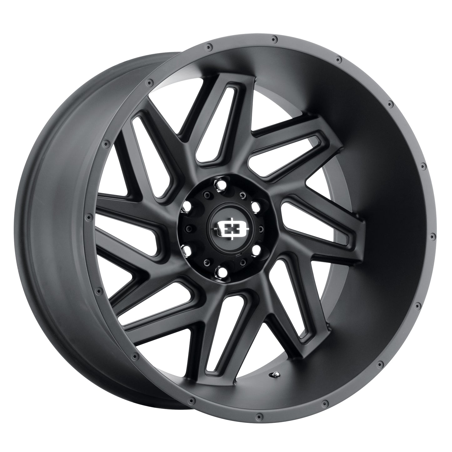 22x14 Vision 361 Spyder Satin Black Wheel 6x5.5 (-76mm)