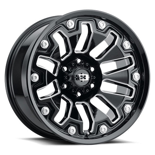 20x10 Vision Off-Road 362 Armor Gloss Blk Milled Wheel 5x150 (-25mm)