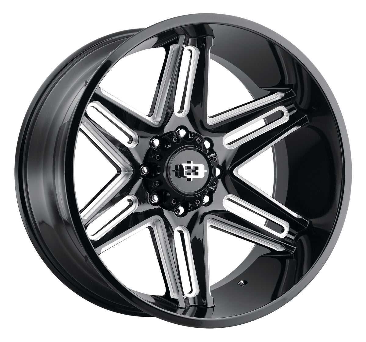 22x10 Vision 363 Razor Gloss Black Milled Spoke Wheel 6x5.5 (-19mm)