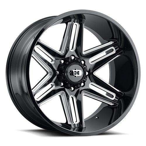 20x12 Vision 363 Razor Gloss Black Milled Spoke Wheel 8x170 (-51mm)