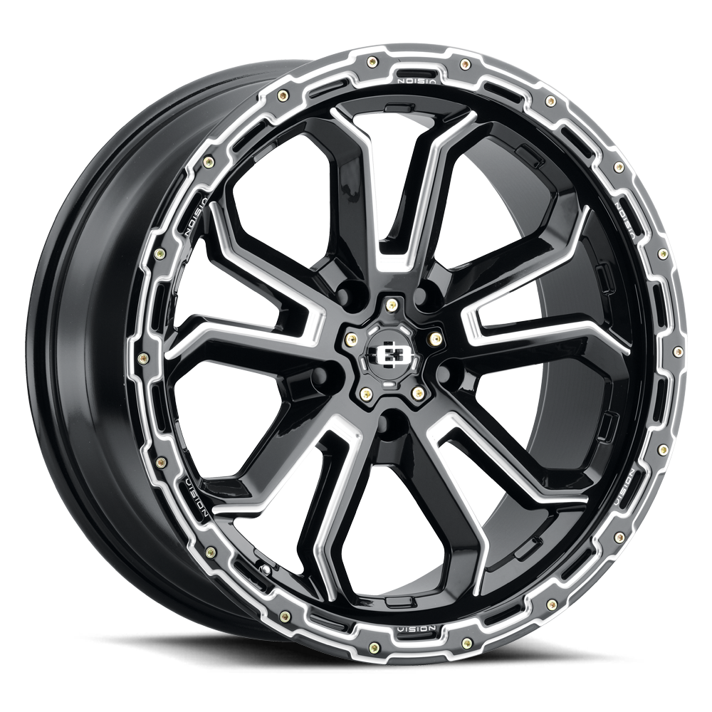 17x8 Vision 405 Korupt Gloss Black Milled Spoke Wheel 5x110 (30mm)