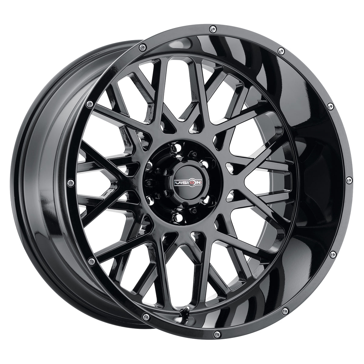 18x9 Vision 412 Rocker Gloss Black Wheel 6x5.5 (-12mm)