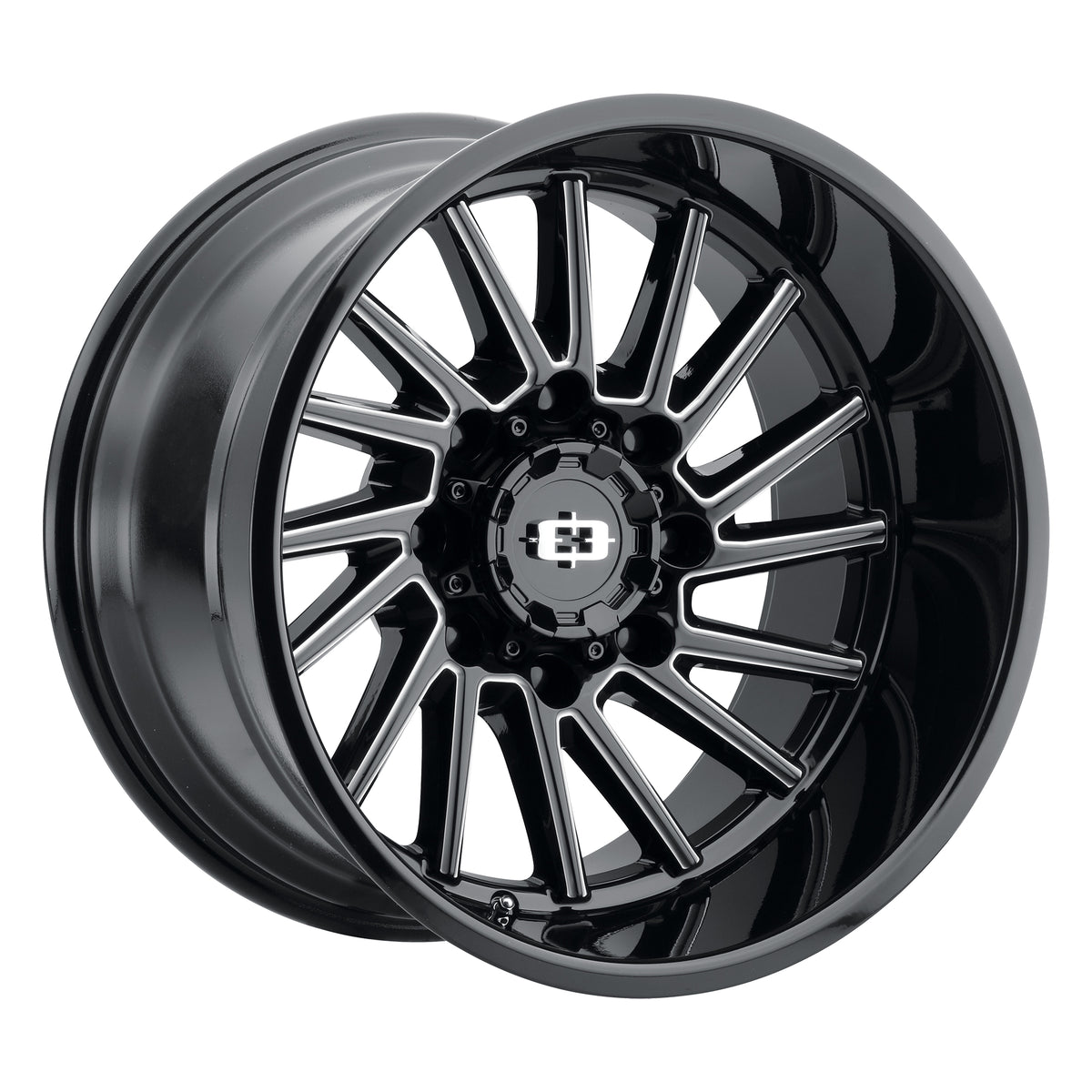 20x12 Vision 306 Rapier Gloss Black Milled Spoke Wheel 8x180 (-51mm)