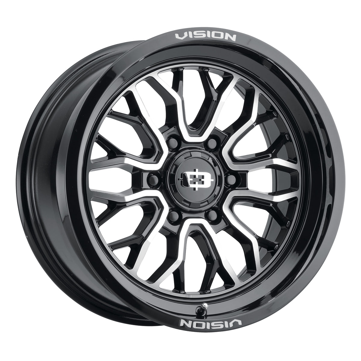 18x9 Vision 402 Riot Gloss Black Machined Face Wheel 5x5.5 (12mm)