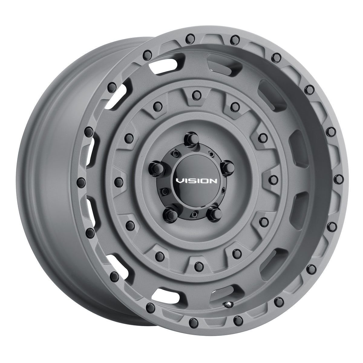 18x9.5 Vision 403 Tactical Thrashed Gun Metal Wheel 8x180 (-18mm)
