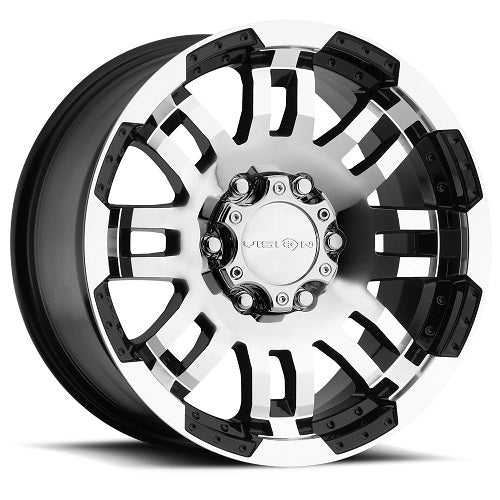 16x8 Vision Off-Road 375 Warrior Black Machined Wheel 6x5.5 (0mm)
