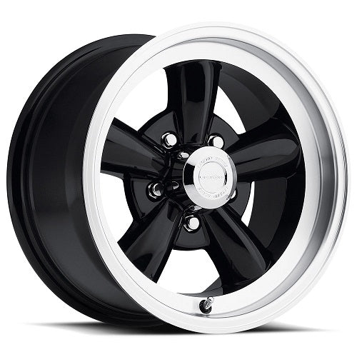17x8 American Muscle 141H Legend 5 Black Machined Wheel 5x4.75 (0mm)