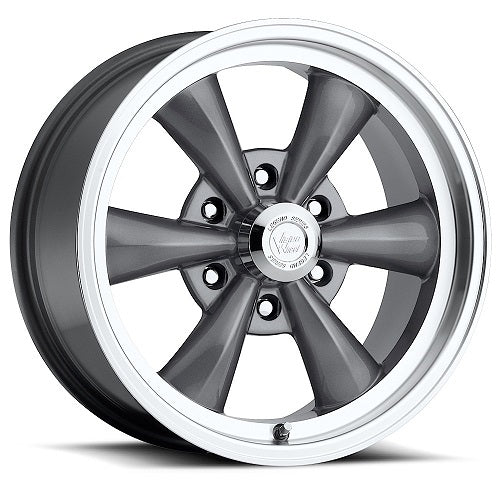17x8 American Muscle 141H Legend 6 Gunmetal Mach Wheel 6x5.5 (19mm)