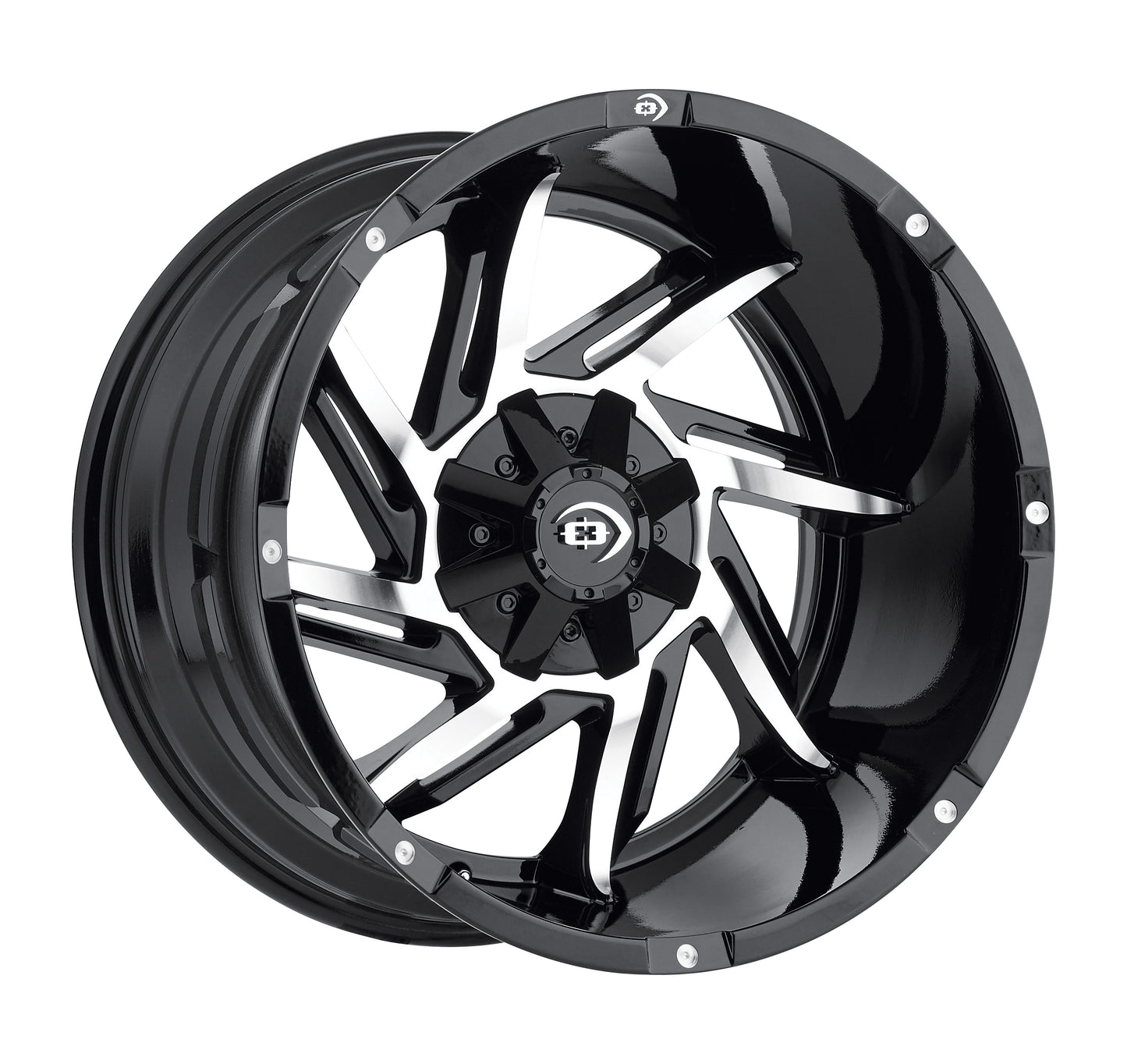 20x12 Vision 422 Prowler Gloss Black Machined Face Wheel 5x150 (-51mm)