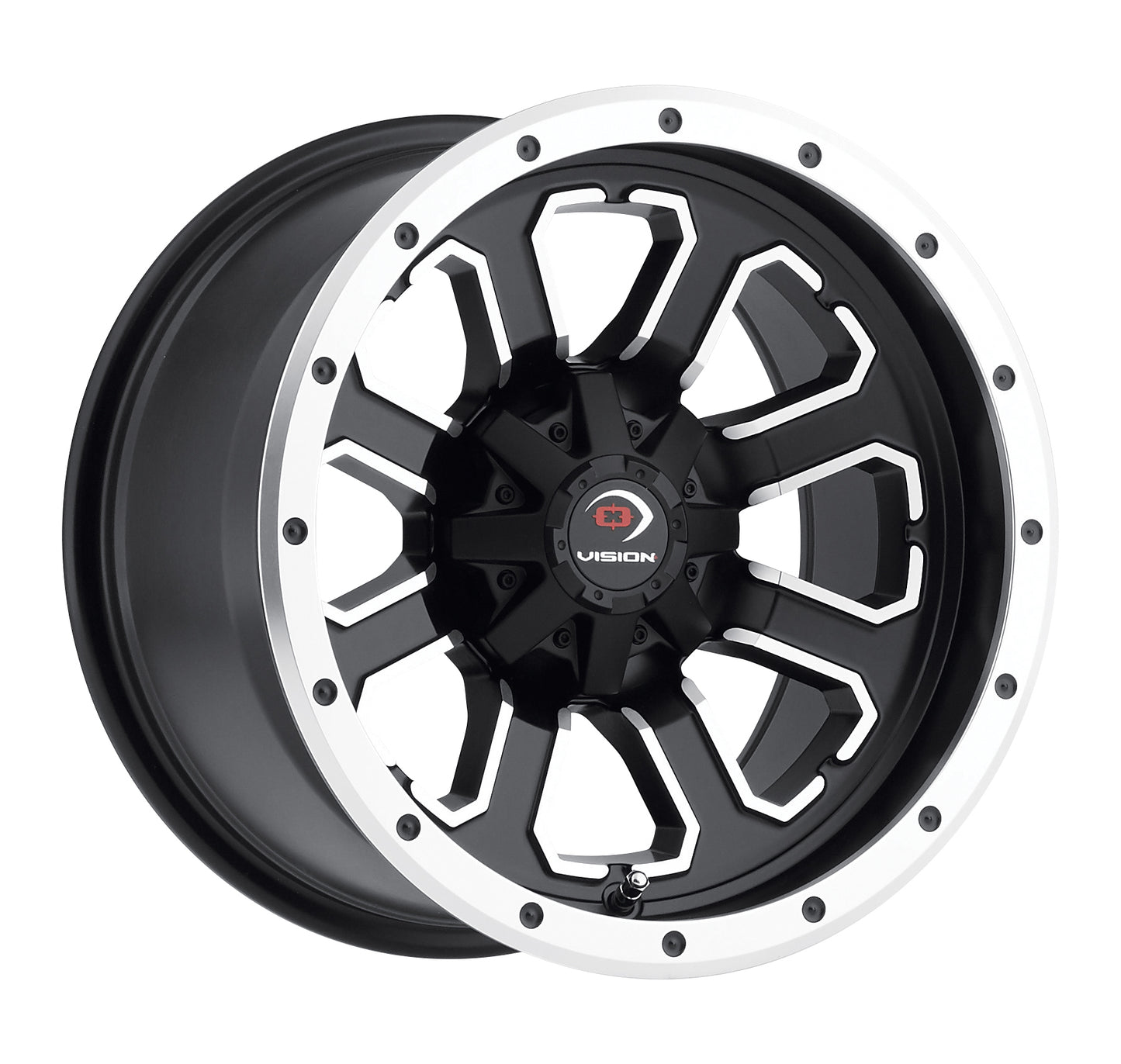 12x7 Vision 548 Commander Matte Black Machined Face Wheel 4x100 (2.5mm)