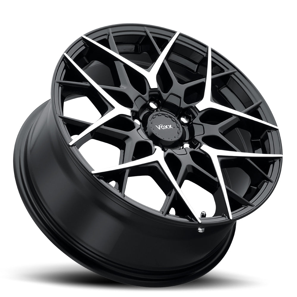 17x7.5 Voxx Paso Gloss Black w/ Machined Face Wheel 5x4.25/5x4.5 (40mm)
