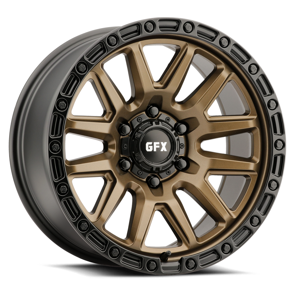 18x9 G-FX TR26 Bronze w/Black Lip & Matte Black Bolts Wheel 6x5.5 (0mm)