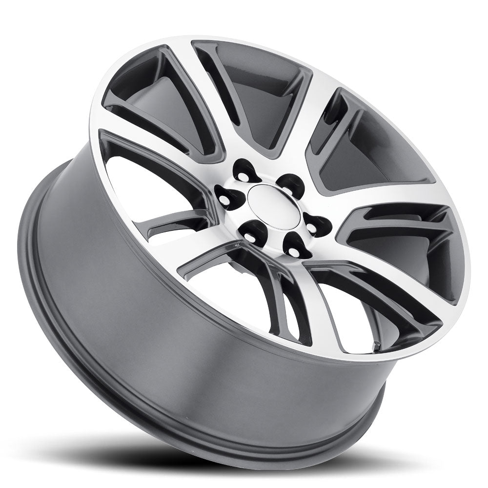 22x9 Voxx Replica Escalade Platinum Gunmetal Machined Face Wheel 6x5.5 (31mm)
